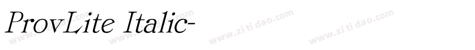 ProvLite Italic字体转换